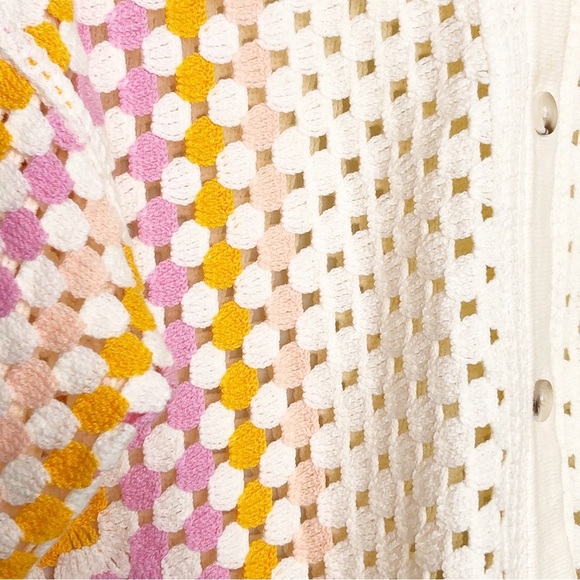 New In M/L polo Multicolored crochet cardigan - Picture 2 of 10